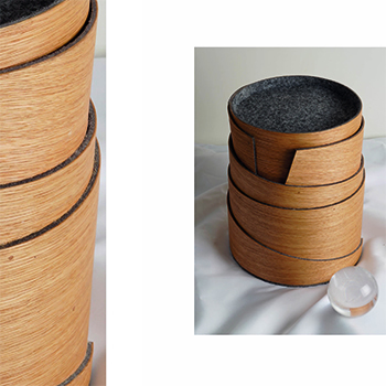 Eicheurne mit eingelassenem Deckel in grau